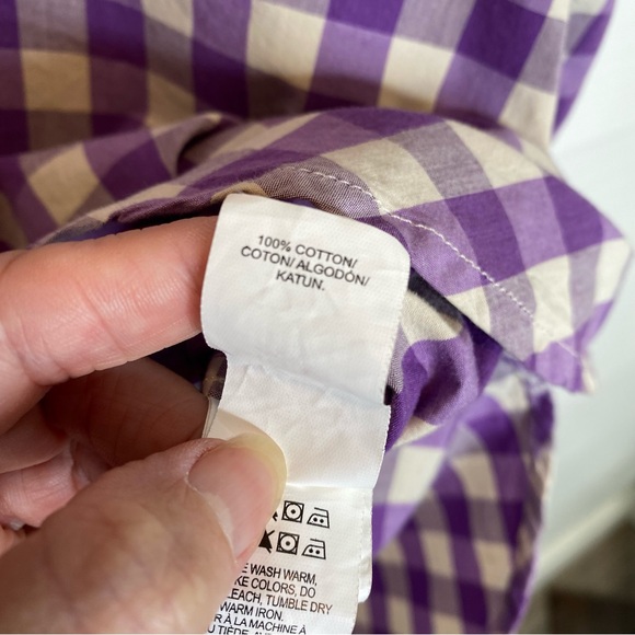 Lucky Brand lavender and creamy white plaid shirt, sz XL - Picture 8 of 9